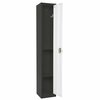 Adiroffice Large Single Door Locker, Black Body With White Doors ADI629-201-B-W